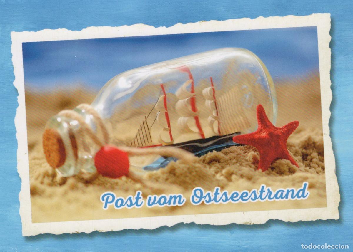 Cartoline: Germany Zwickau Ship in A Bottle Starfish On Sandy Beach Coast *YAV646