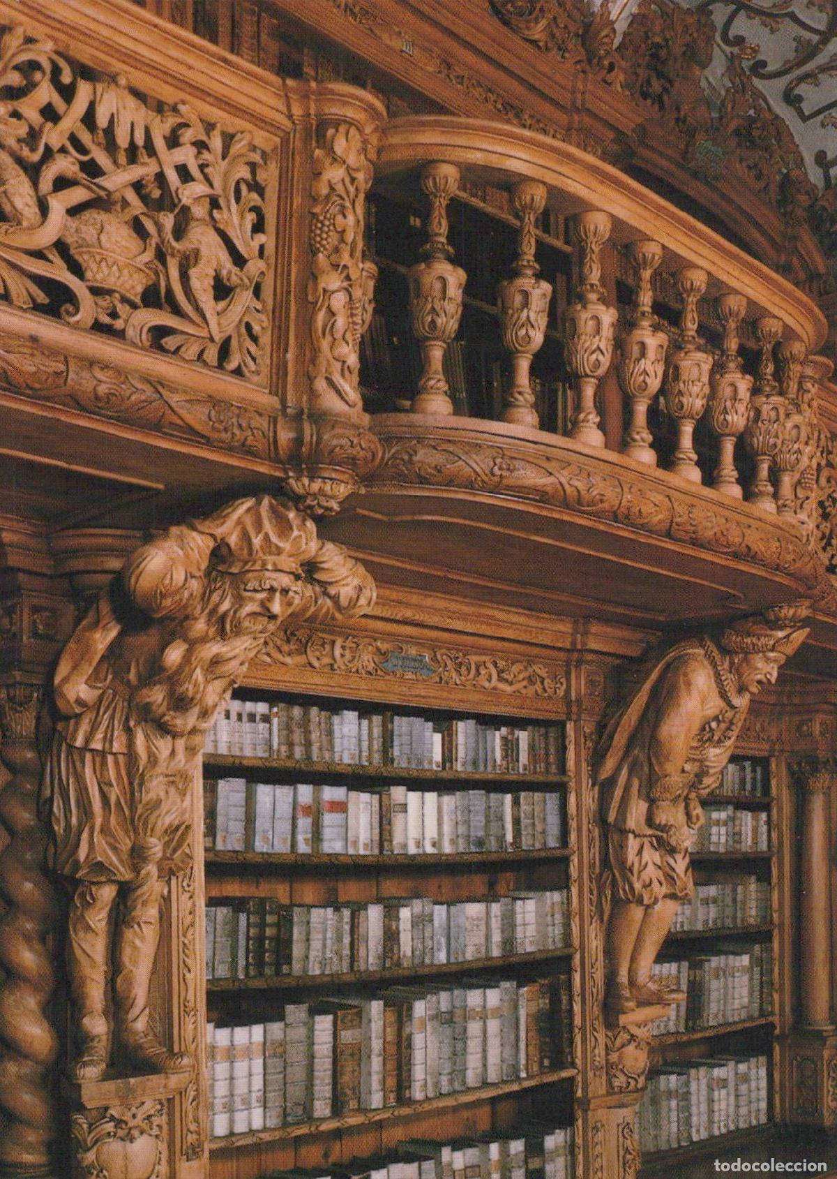 Cartoline: Germany Waldsassen Abbey Library Hall Ornate Carved Wooden Unposted *YAV459