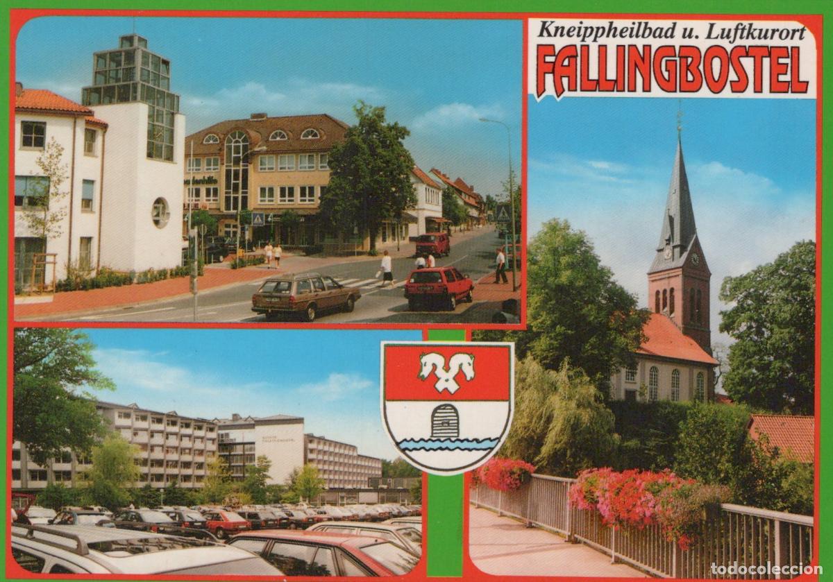 Cartoline: Germany Fallingbostel Multi View Street Scene Church Parking Unposted *YAV494