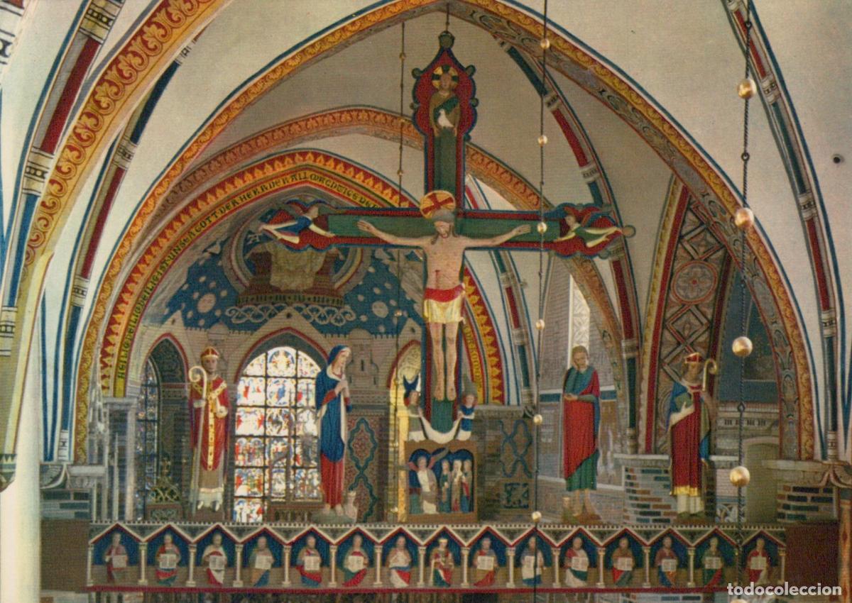 Cartoline: Germany B&uuml;cken Stiftskirche Triumphkreuz 1230 Interior Church *YAV705