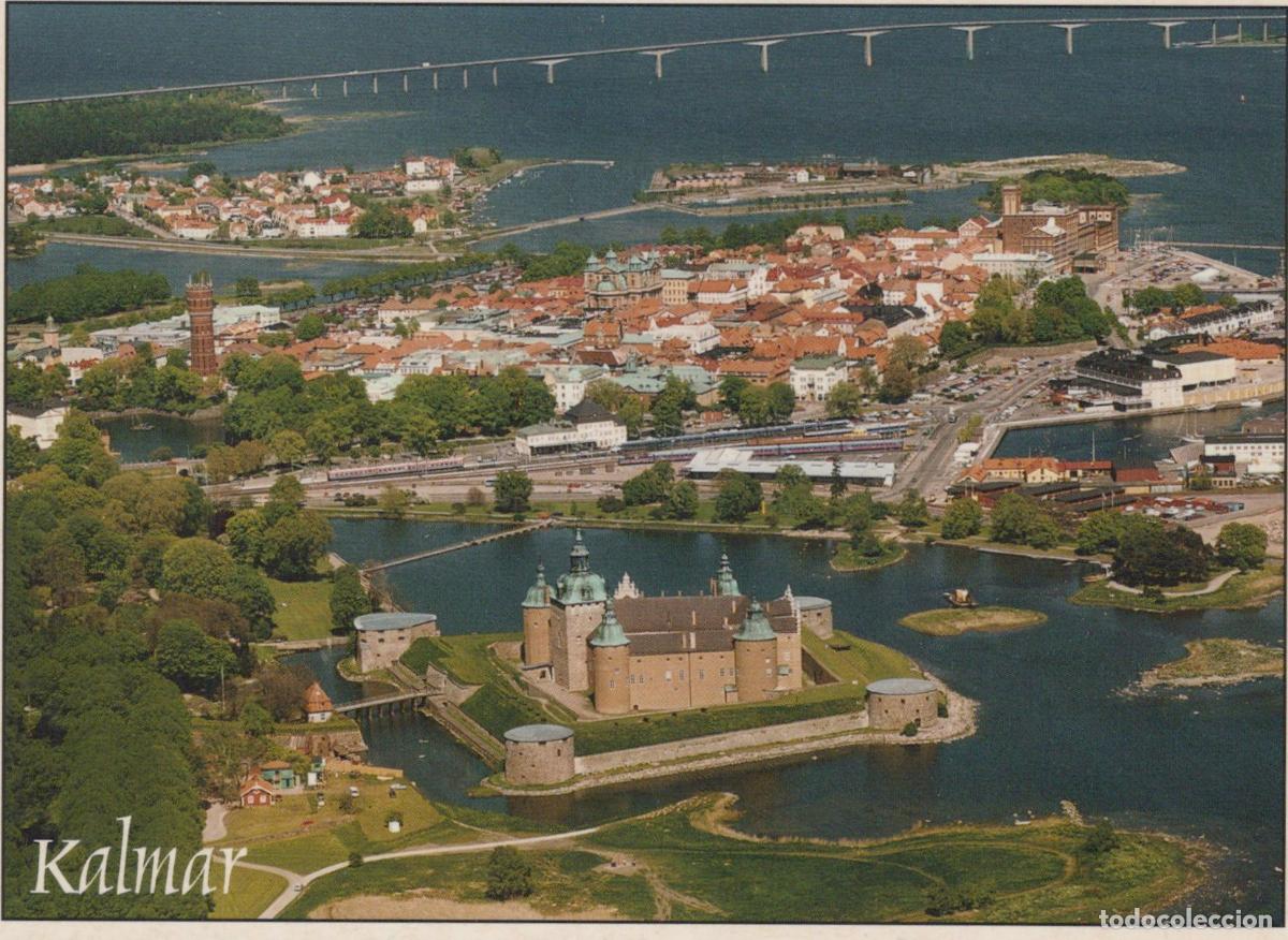 Postkarten: Sweden Kalmar Aerial View With Castle City and &Ouml;land Bridge Unposted *YAV564