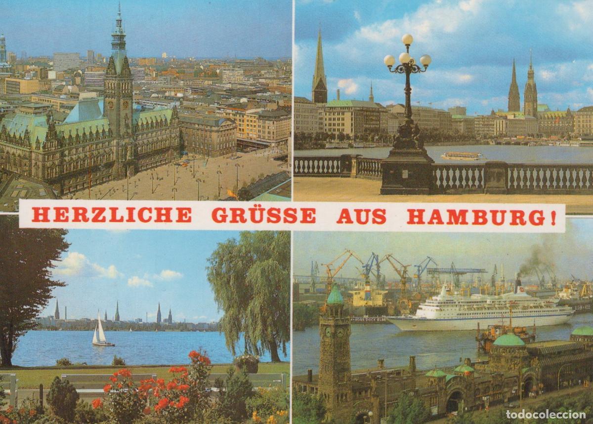 Postais: Germany Hamburg Cityscape Collage Rathaus Alster Lake Port Unposted *YAV790
