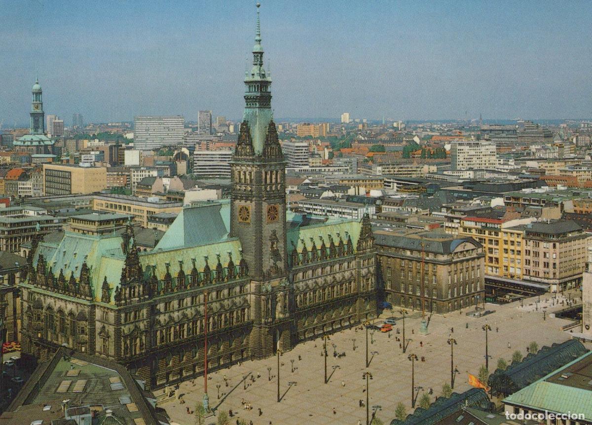Cartoline: Germany Hamburg Rathausmarkt City Hall Square Aerial View Unposted *YAV793