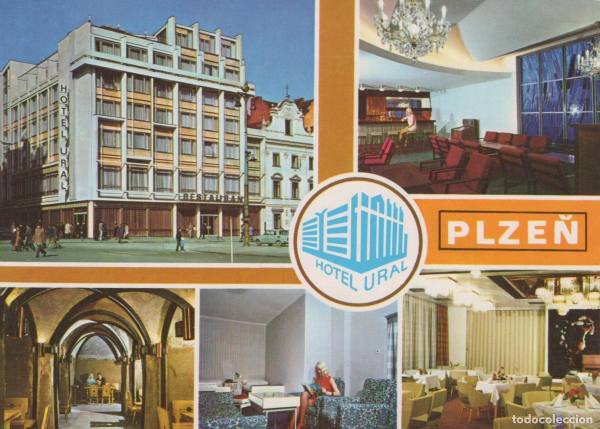 Postcards: Slovakia Pilsen Hotel Ural Czechoslovakia Exterior Interior Unposted *YAV577