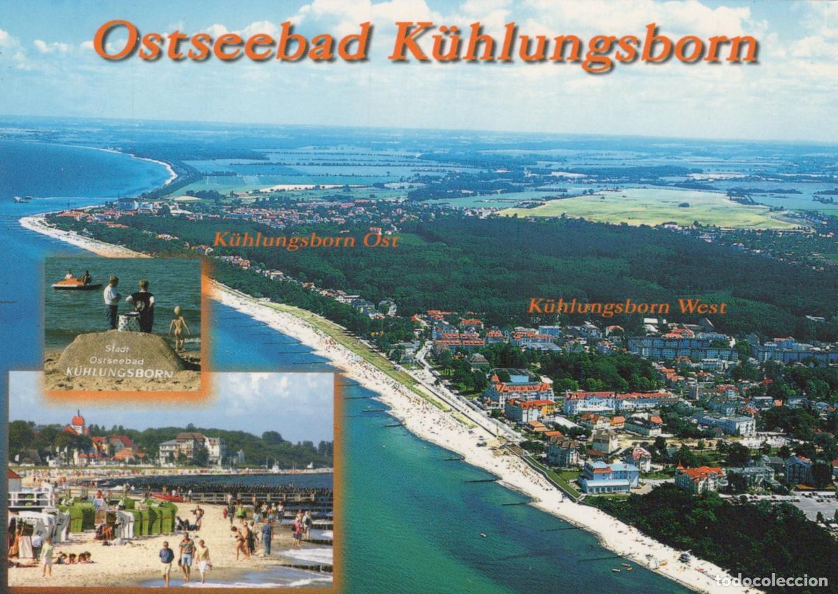 Postcards: Germany K&uuml;hlungsborn Baltic Sea Resort Aerial View Beach People Inset *YAV803