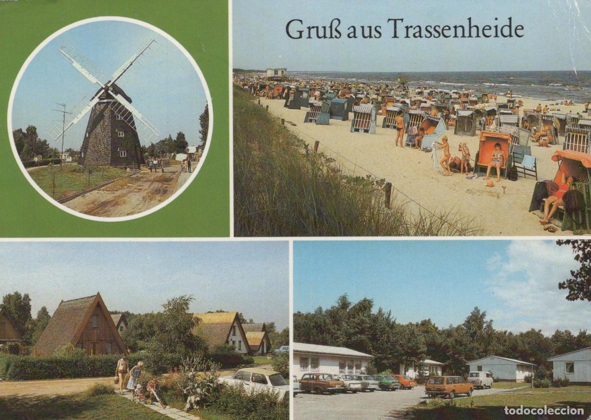 Postcards: Germany Trassenheide Beach Windmill and Holiday Homes Usedom Island *YAV811