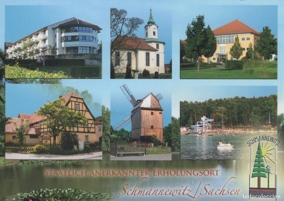 Postcards: Germany Schmannewitz Multi View Clinic Church Windmill Lake Resort *YAV810