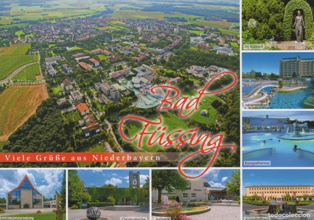 Postcards: Germany Bad F&uuml;ssing Aerial View Spa Churches Town Hall *YAV820