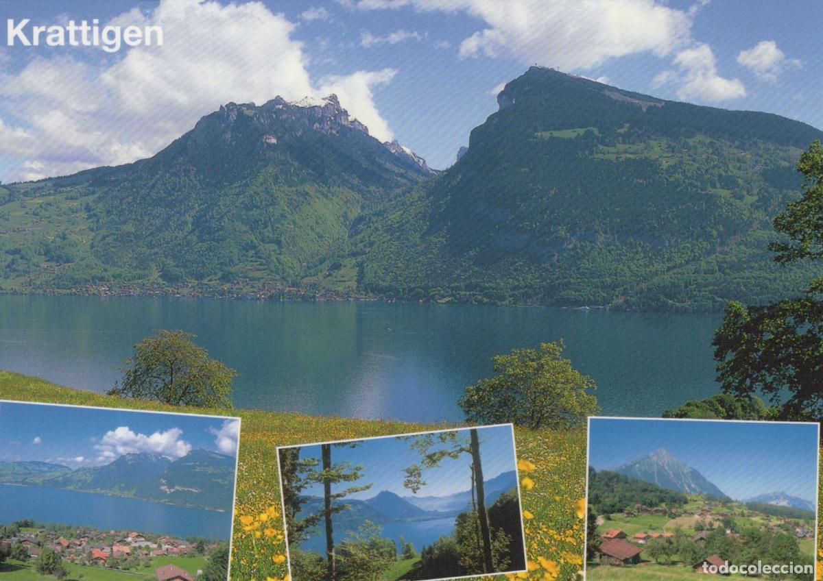 Postcards: Switzerland Krattigen Thunersee Lake Mountains Landscape Multi View *YAV823