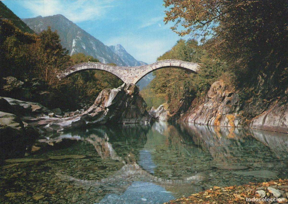Postcards: Switzerland Lavertezzo Valle Verzasca Ponte Dei Salti Stone Bridge *YAV599