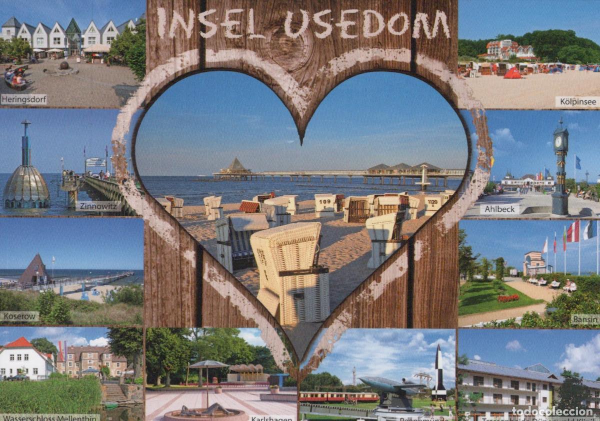 Postcards: Germany Usedom Insel Multi View Beach Pier Architecture Landscape *YAV831