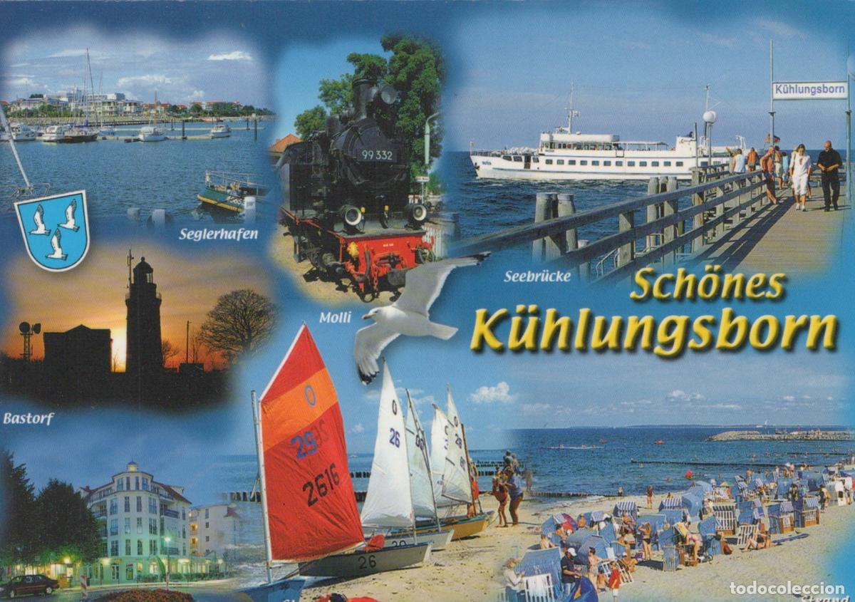 Postcards: Germany K&uuml;hlungsborn Multi View Lighthouse Beach Steam Train Pier *YAV602