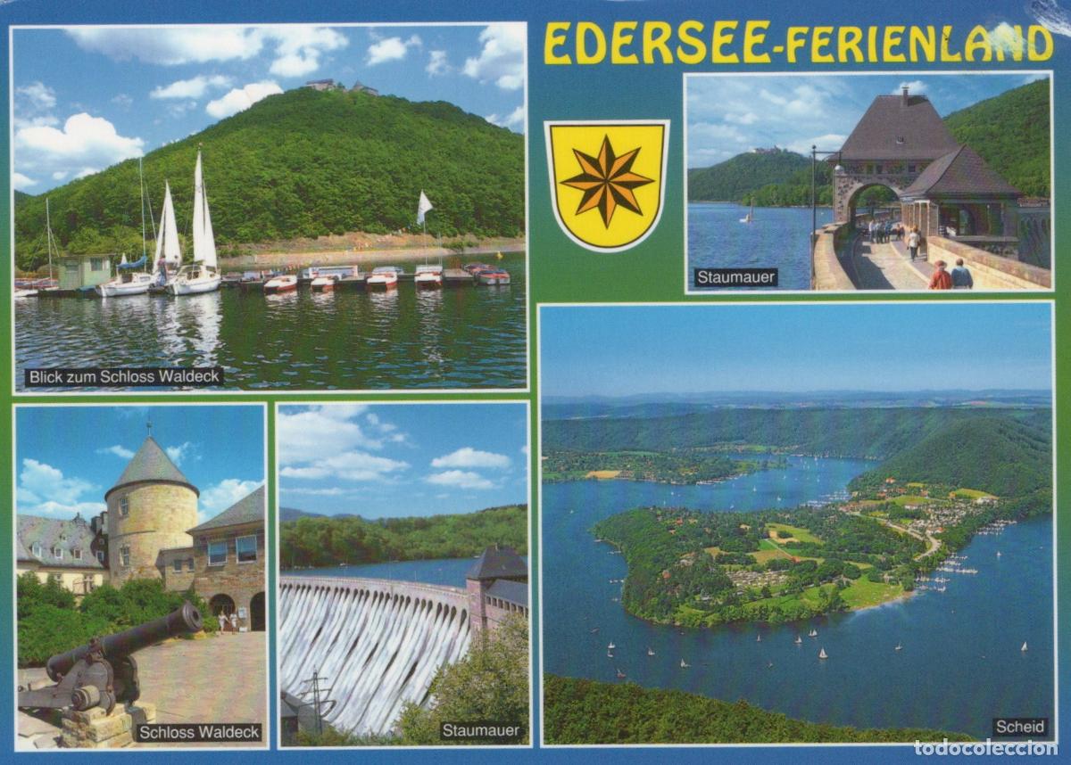 Postcards: Germany Waldeck Edersee Ferienland Lake Edersee Castle Dam Sailing *YAV607