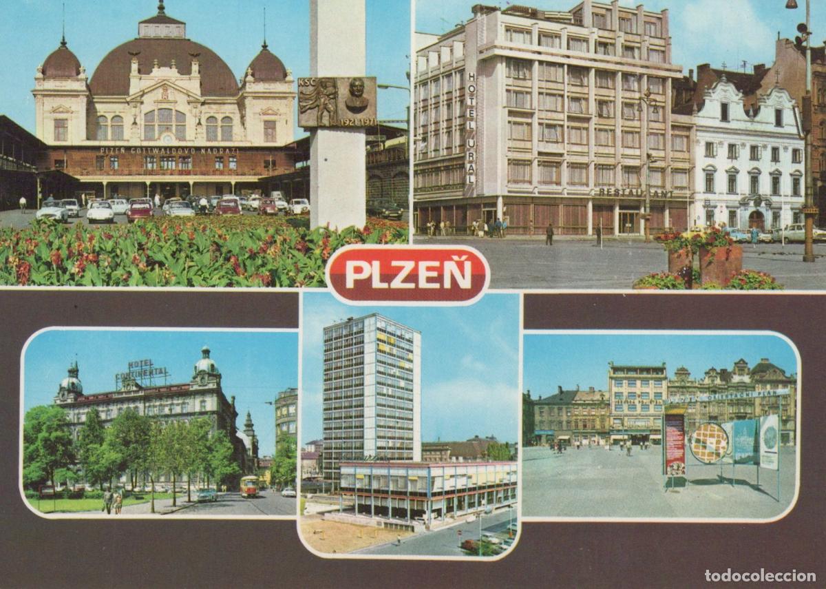 Postcards: Slovakia Plzen Czechoslovakia Multi View Gottwaldovo Nadrazi Unposted *YAV622