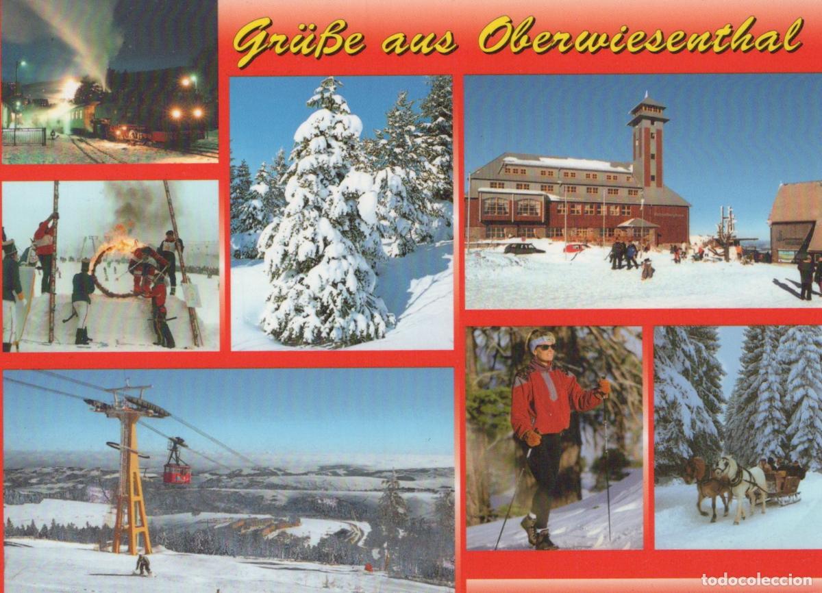 Postcards: Germany Oberwiesenthal Winter Sports Skiing Resort Cable Car Snow *YAV875