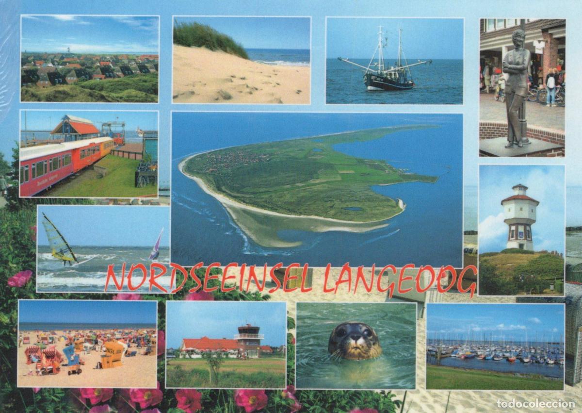 Postcards: Germany Langeoog Island North Sea Multi View Beach Train Seal Lighthouse *YAV881