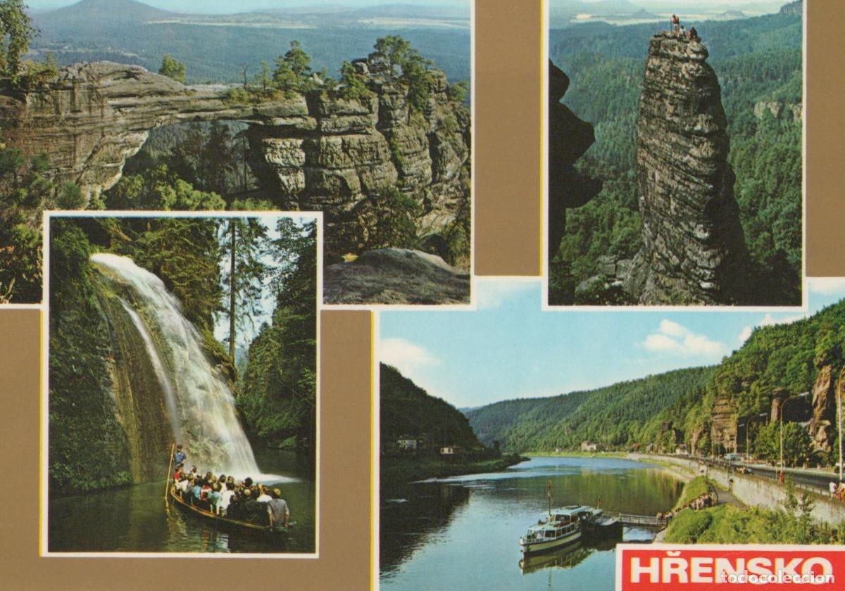 Postcards: Czech Republic Hrensko Pravcicka Brana Waterfall River Elbe Unposted *YAV910