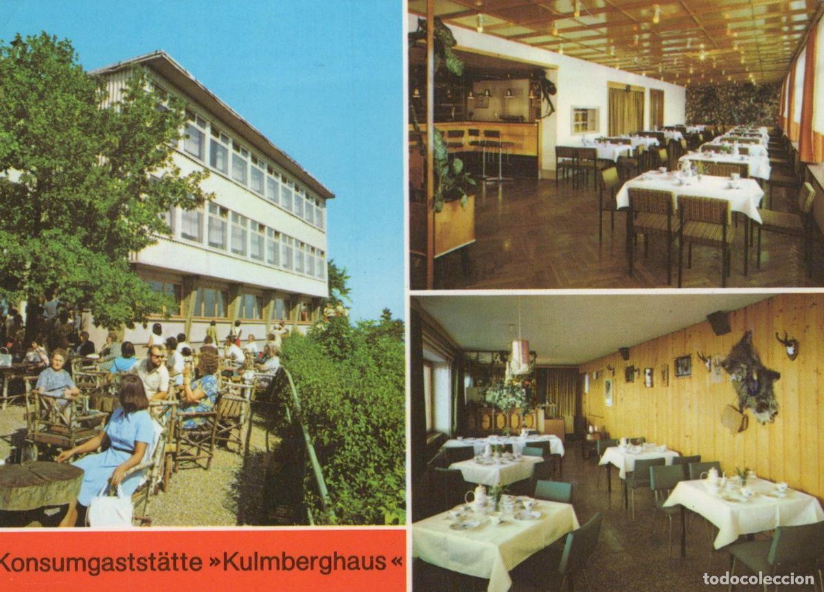 Postcards: Germany Saalfeld Kulmberghaus Restaurant Terrace Interior Dining Rooms *YAV955
