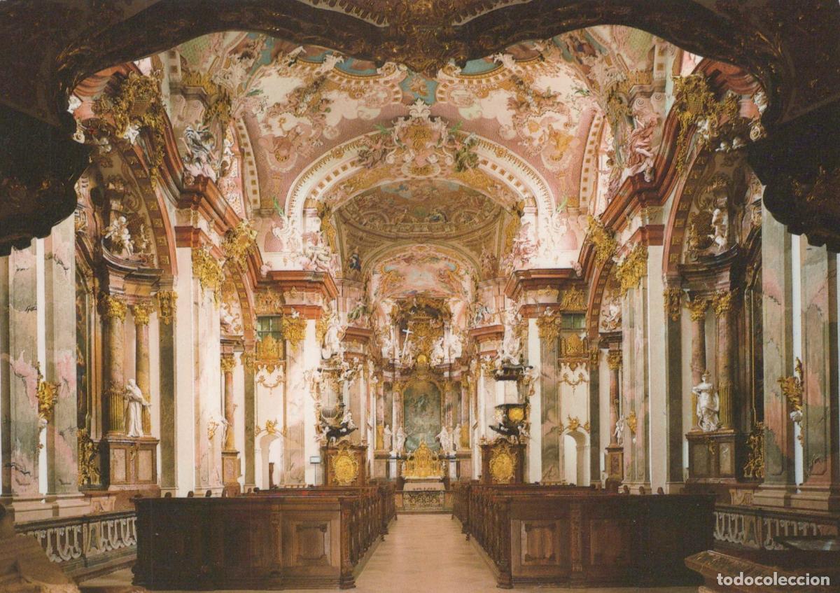 Postales: Austria Wilhering Abbey Rococo Church Interior 1733 1750 Unposted *YAV714