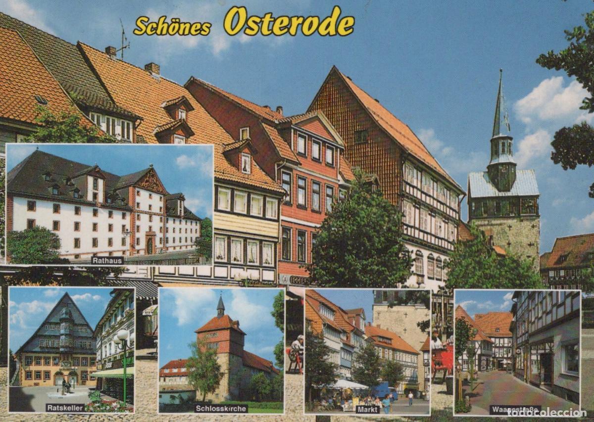 Postcards: Germany Osterode am Harz Osterode Harz Town Hall Castle Church Market *YAV973
