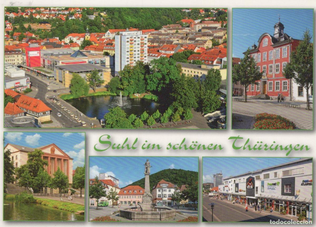Postales: Germany Suhl Multi View City Center Rathaus Marketplace *YAV976