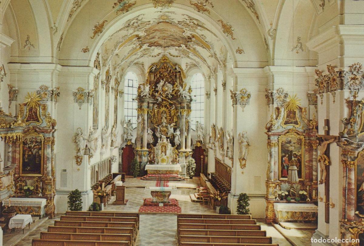 Postales: Germany Schongau Interior of Baroque Church Ornate Altar Statues *YAV719