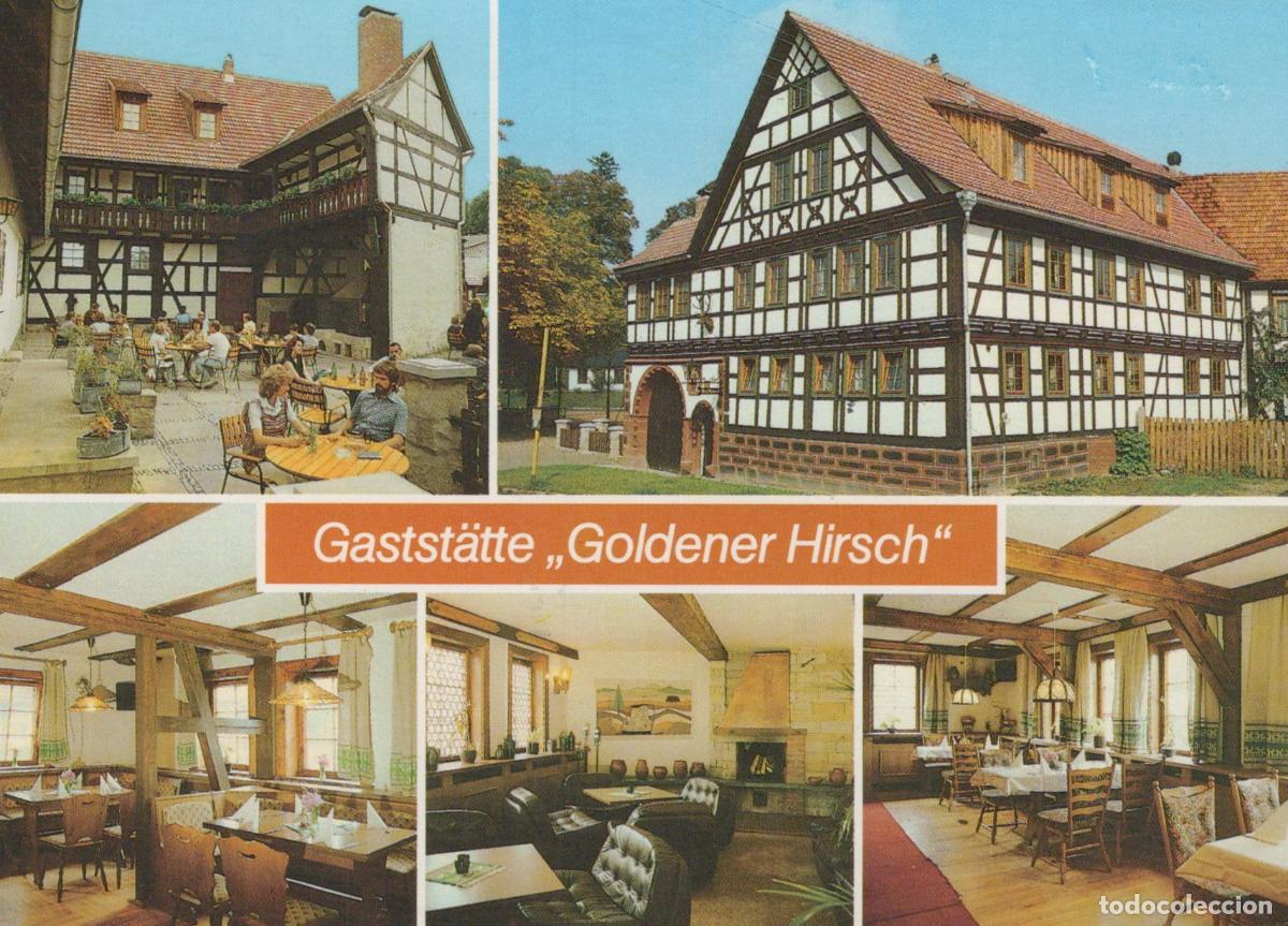 Cartes Postales: Germany Suhl Neundorf Gastst&auml;tte Goldener Hirsch Restaurant Biergarten *YAV779