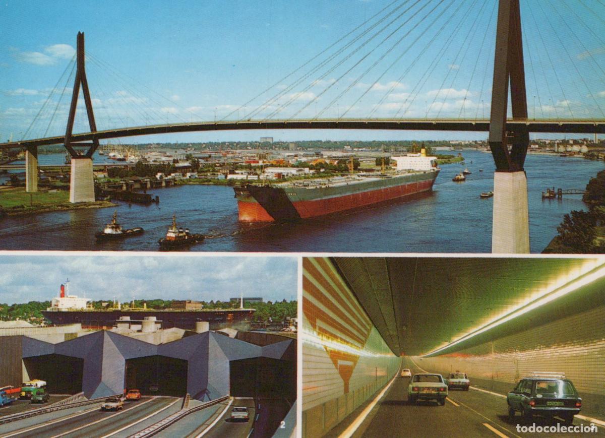 Postales: Germany Hamburg K&ouml;hlbrandh&ouml;chbr&uuml;cke Bridge Elbtunnel and Cargo Unposted *YAV789