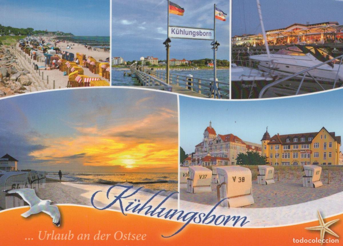 Postcards: Germany K&uuml;hlungsborn Multi View Beach Pier Sunset Architecture *YAV797