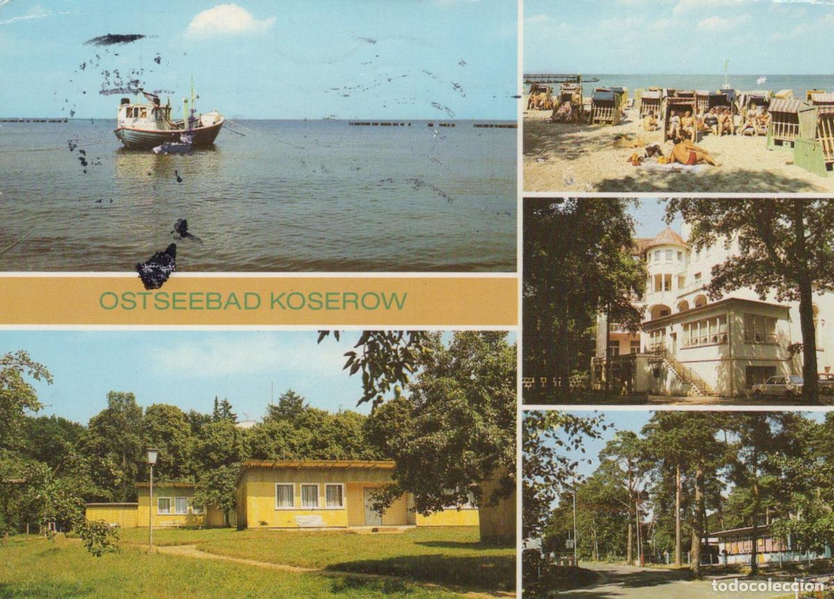 Postcards: Germany Koserow Baltic Sea Resort Fishing Boat Beach Bungalows Hotel *YAV814