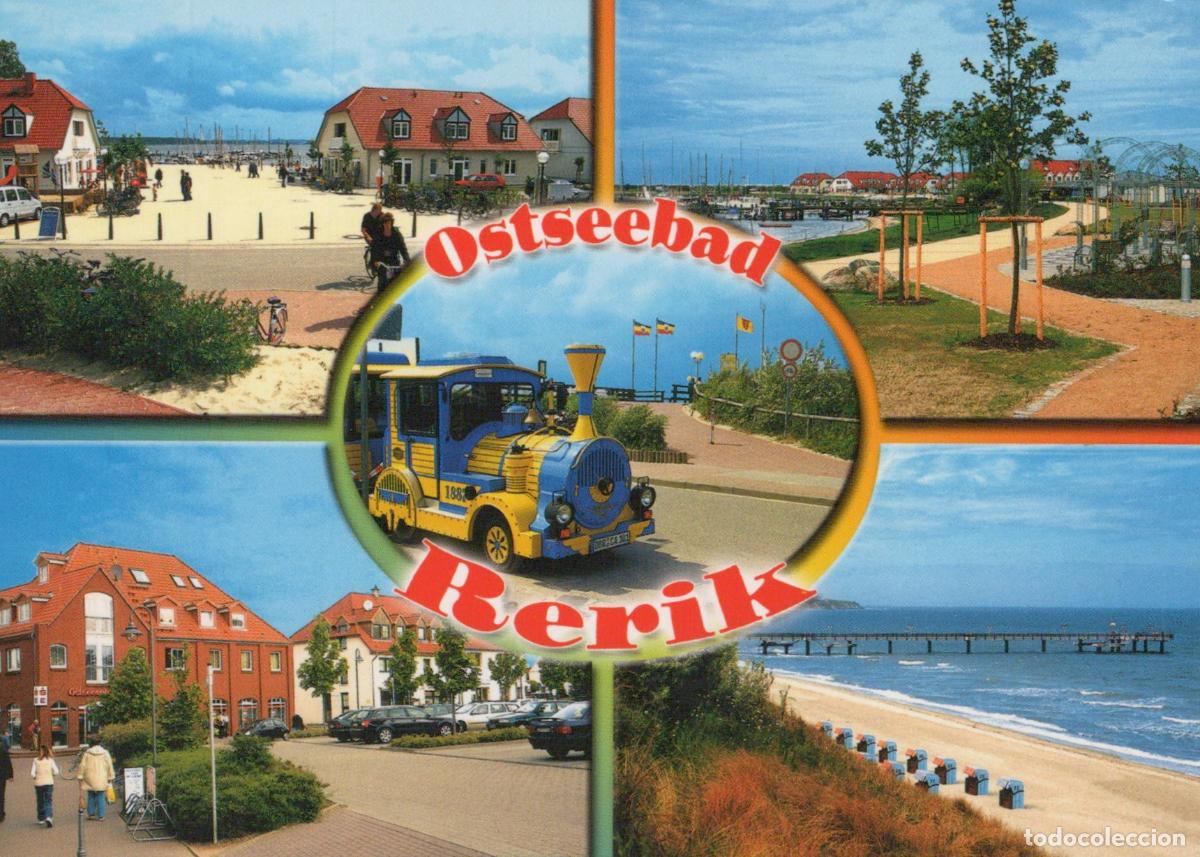 Postcards: Germany Rerik Ostseebad Coastal Town Beach Pier and Tourist Train *YAV834