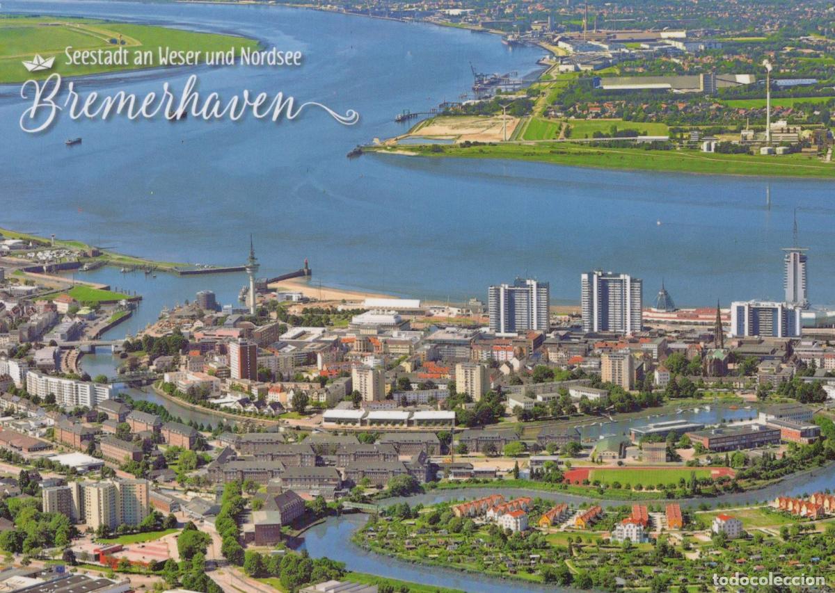 Postcards: Germany Bremerhaven Aerial View of Cityscape Weser and Nordsee Rivers *YAV864