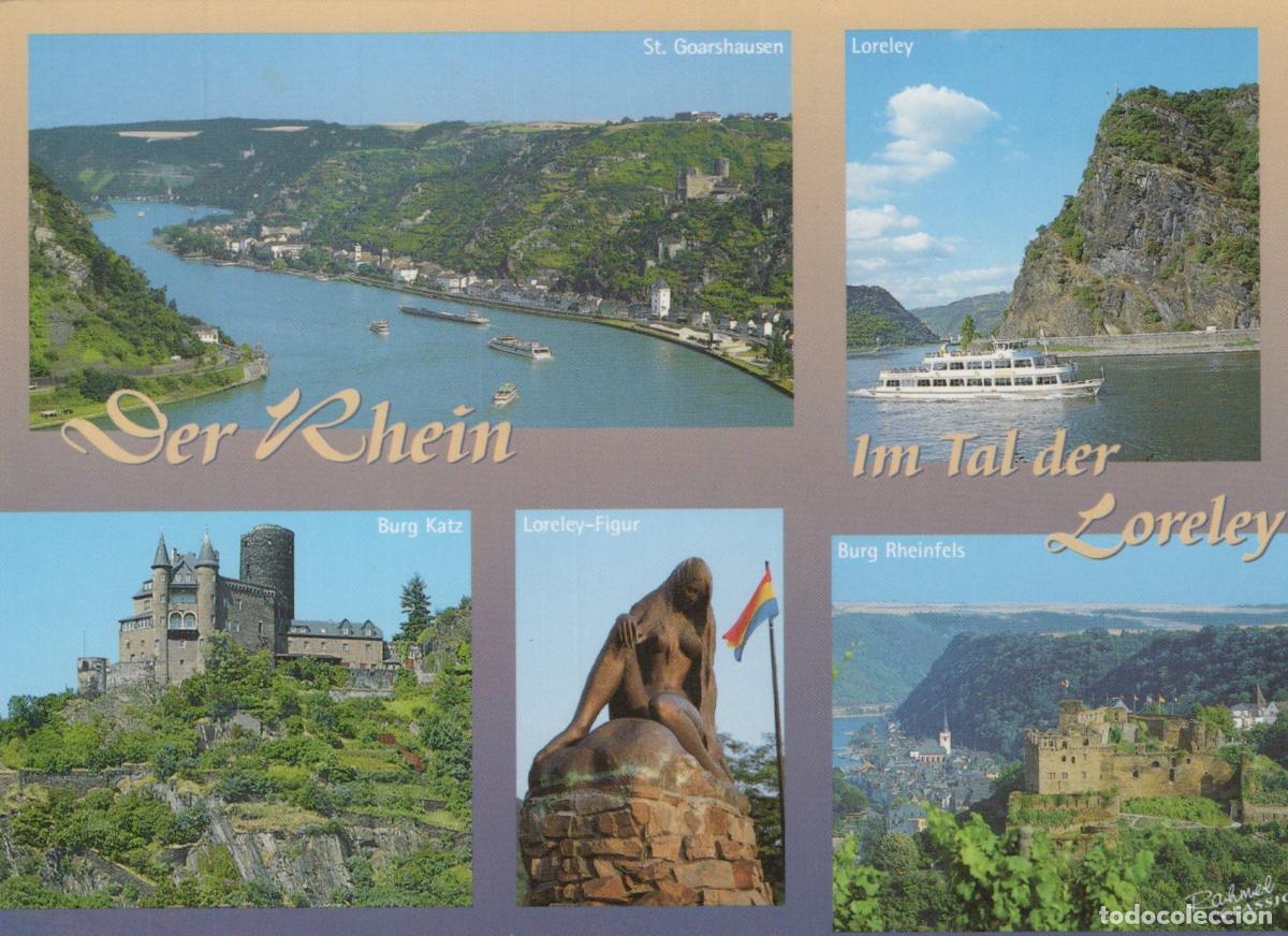 Cartoline: Germany St Goarshausen Rhine River Valley Loreley Burg Katz Rheinfels *YAV947