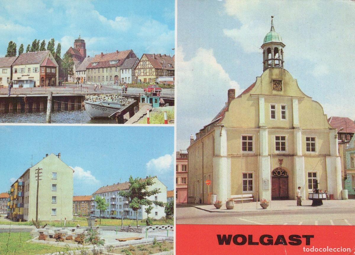 Cartoline: Germany Wolgast Town Hall and Harbor *YAV954