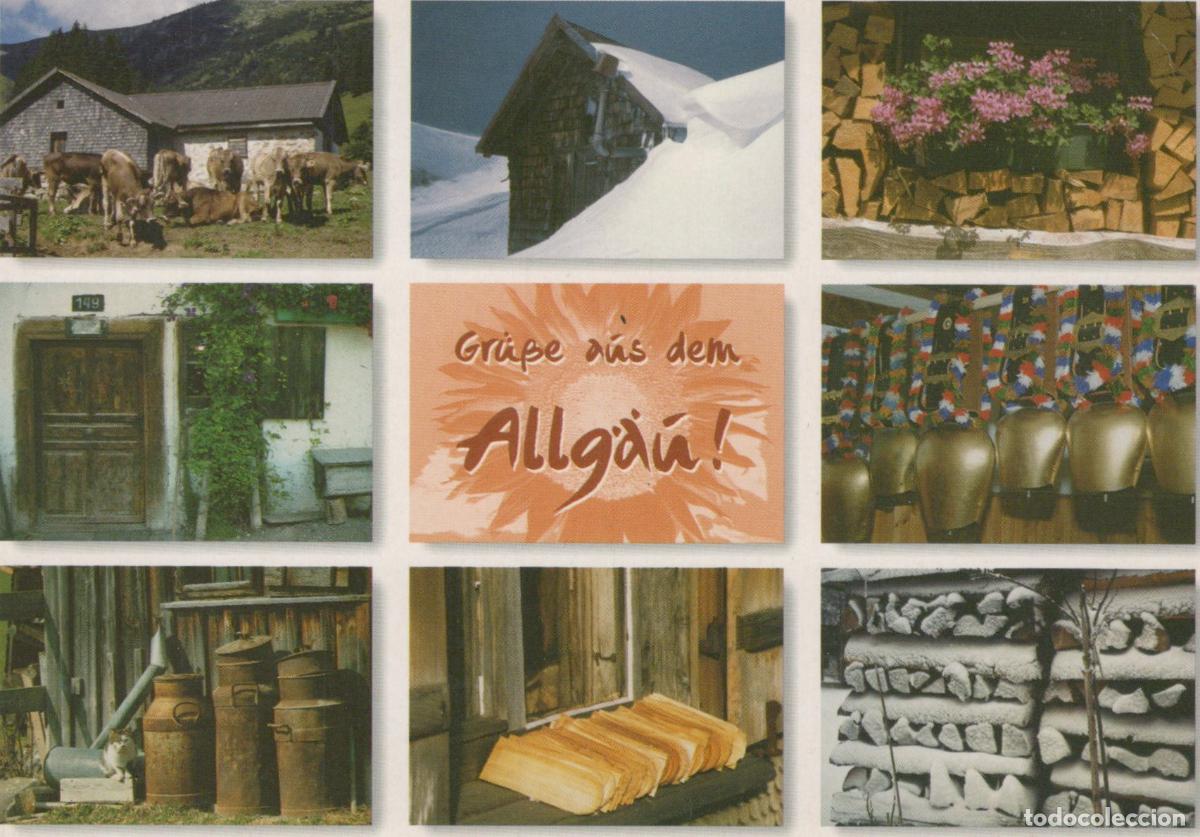 Cartoline: Germany Allg&auml;u Rural Scenes Cows Winter Bells Firewood Milk Cans *YAV972
