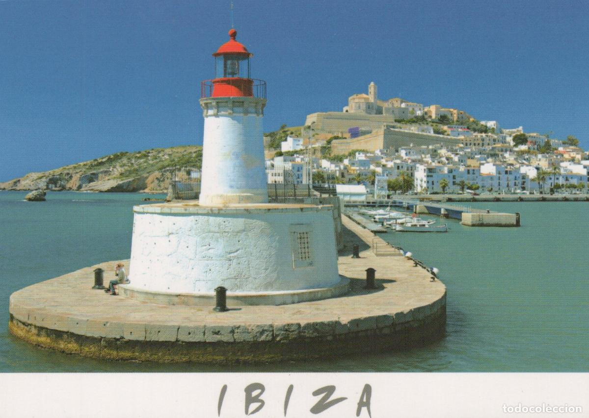 Cartoline: Spain Ibiza Lighthouse and Old Town View Seaport *YAV977