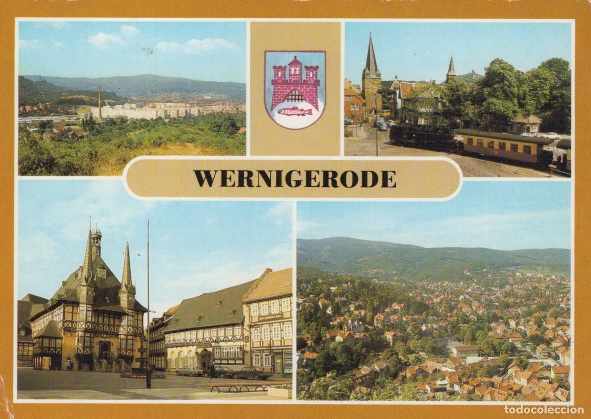 Cartoline: Germany Wernigerode Multi View Town Hall Harzquerbahn Train Unposted *YAV989