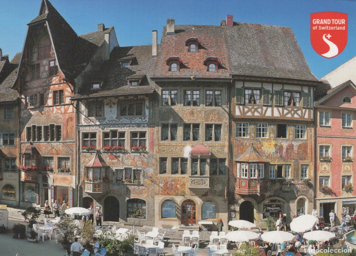 Cartoline: Switzerland Stein am Rhein Historic Buildings Painted Facades Street *YAV999