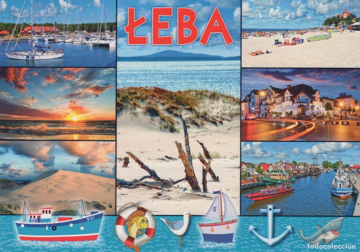 Cartes Postales: Poland Łeba Multi View Marina Beach Sunset Dunes Town River *YAW014