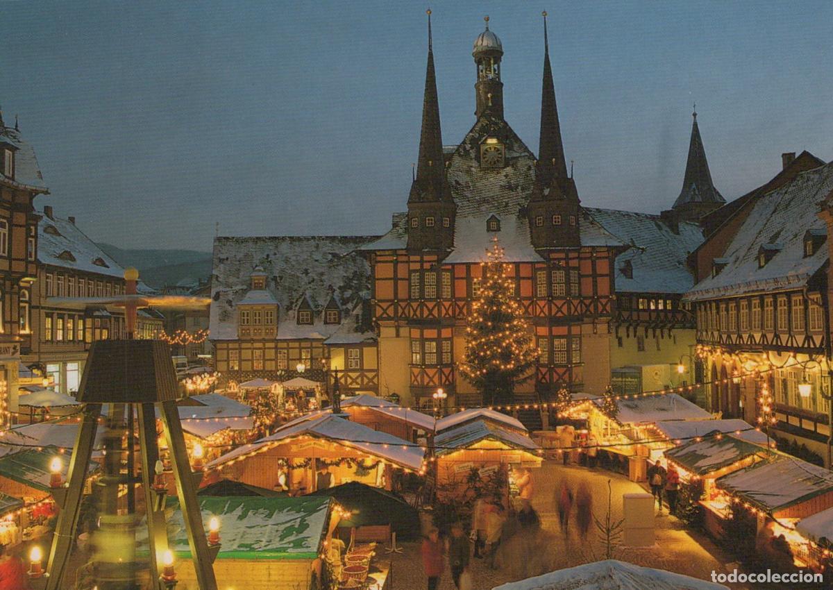 Cartes Postales: Germany Wernigerode Christmas Market At the Historic Town Hall Winter *YAW017