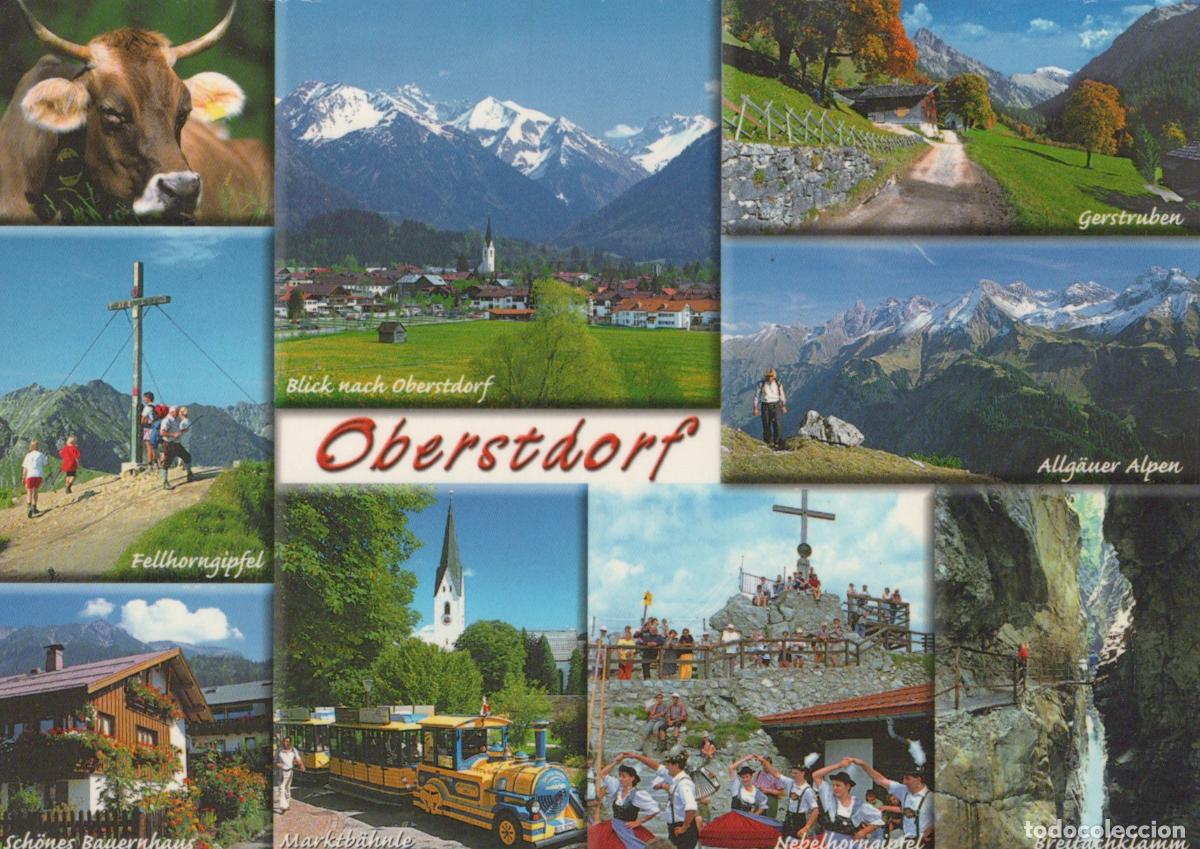 Cartes Postales: Germany Oberstdorf Allg&auml;u Alps Multi View Mountains Village Train *YAW024