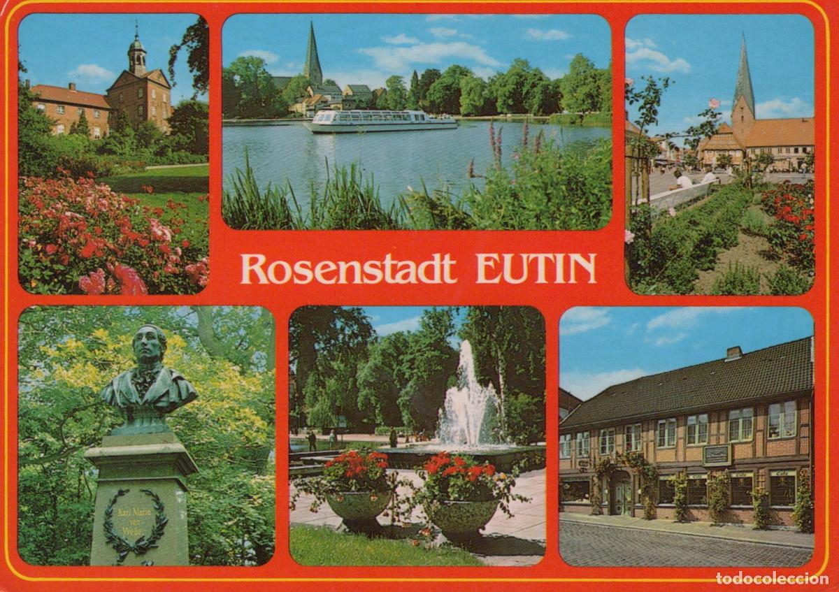 Cartes Postales: Germany Eutin Multi View Lake Castle Bust Fountain Street *YAW026