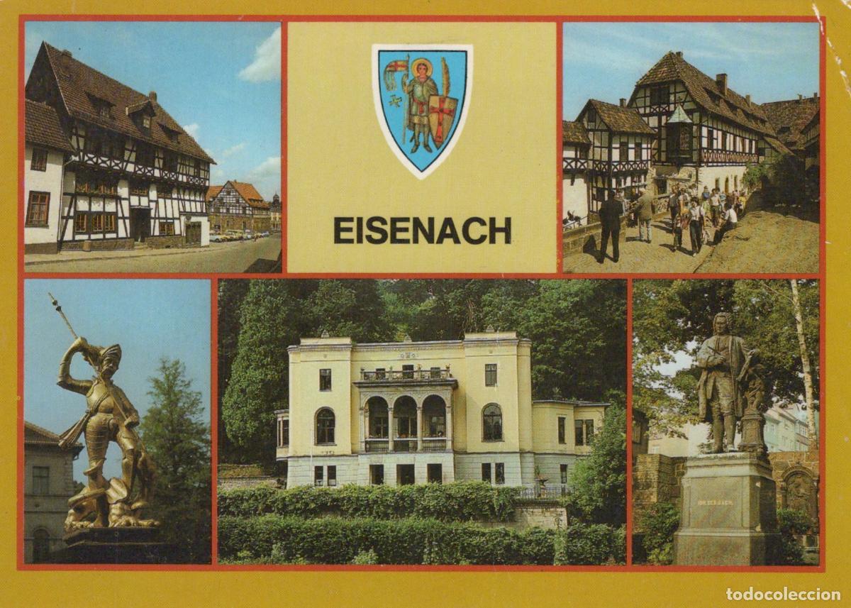 Cartes Postales: Germany Eisenach City Collage Architecture People Statues 1950s *YAW031