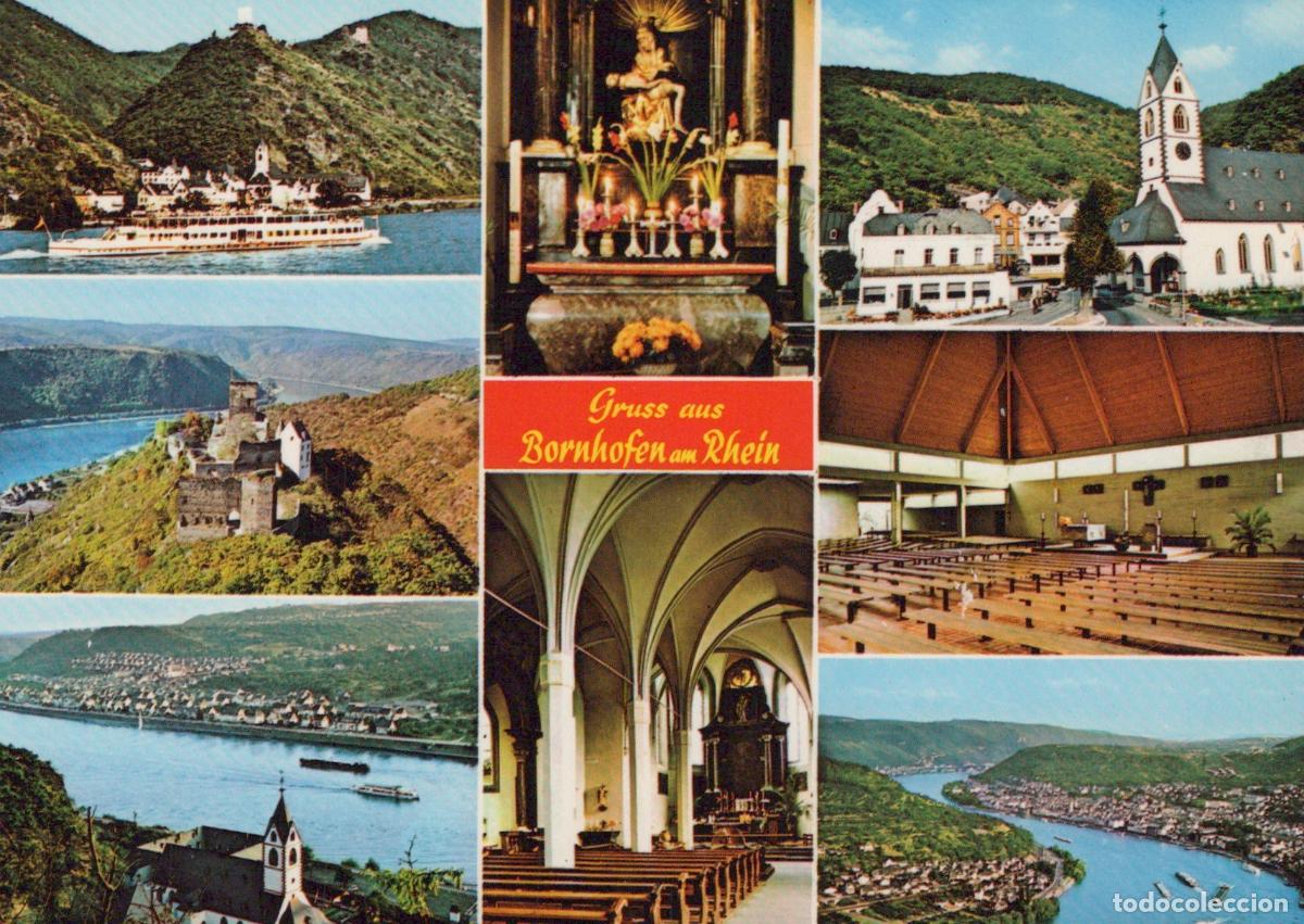 Postales: Germany Bornhofen am Rhein Multi View Rhine River Landscape Churches *YAW043
