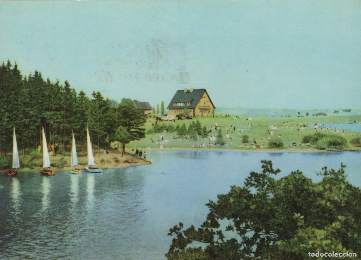 Postcards: Germany Pirk Vogtl Talsperre Lake With Sailboats and Lakeside House *YAW064