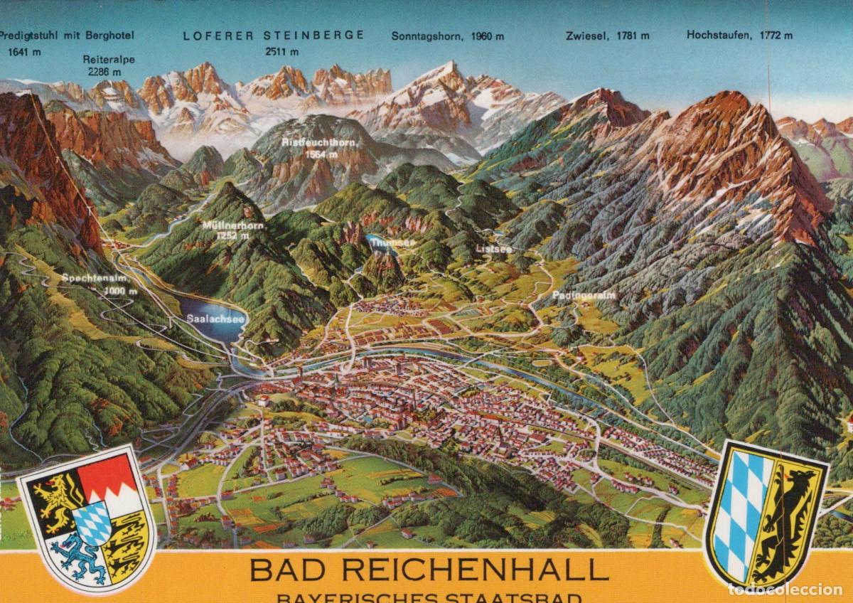 Postais: Germany Bad Reichenhall Bavarian Alps Relief Map Saalachtal Unposted *YAW170
