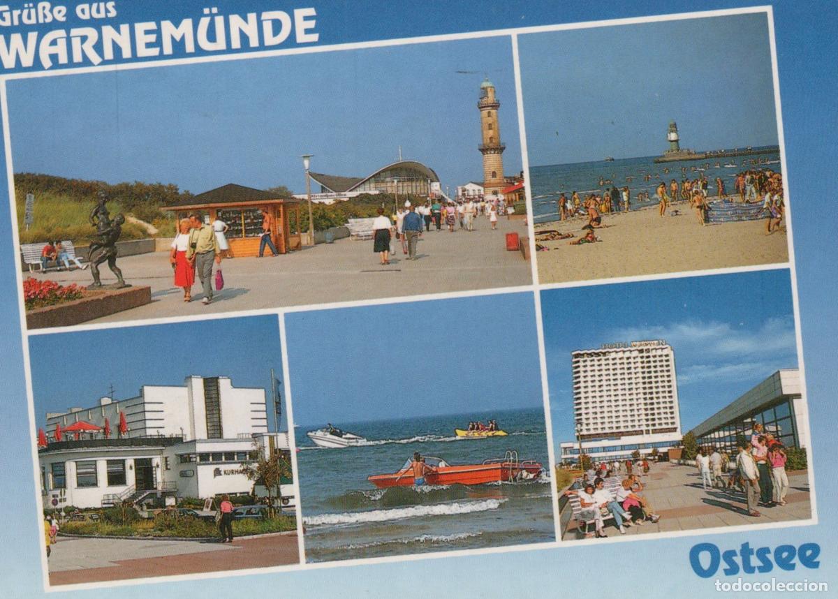 Postales: Germany Warnem&uuml;nde Warnemunde Baltic Sea Beach Lighthouse Boats *YAW210
