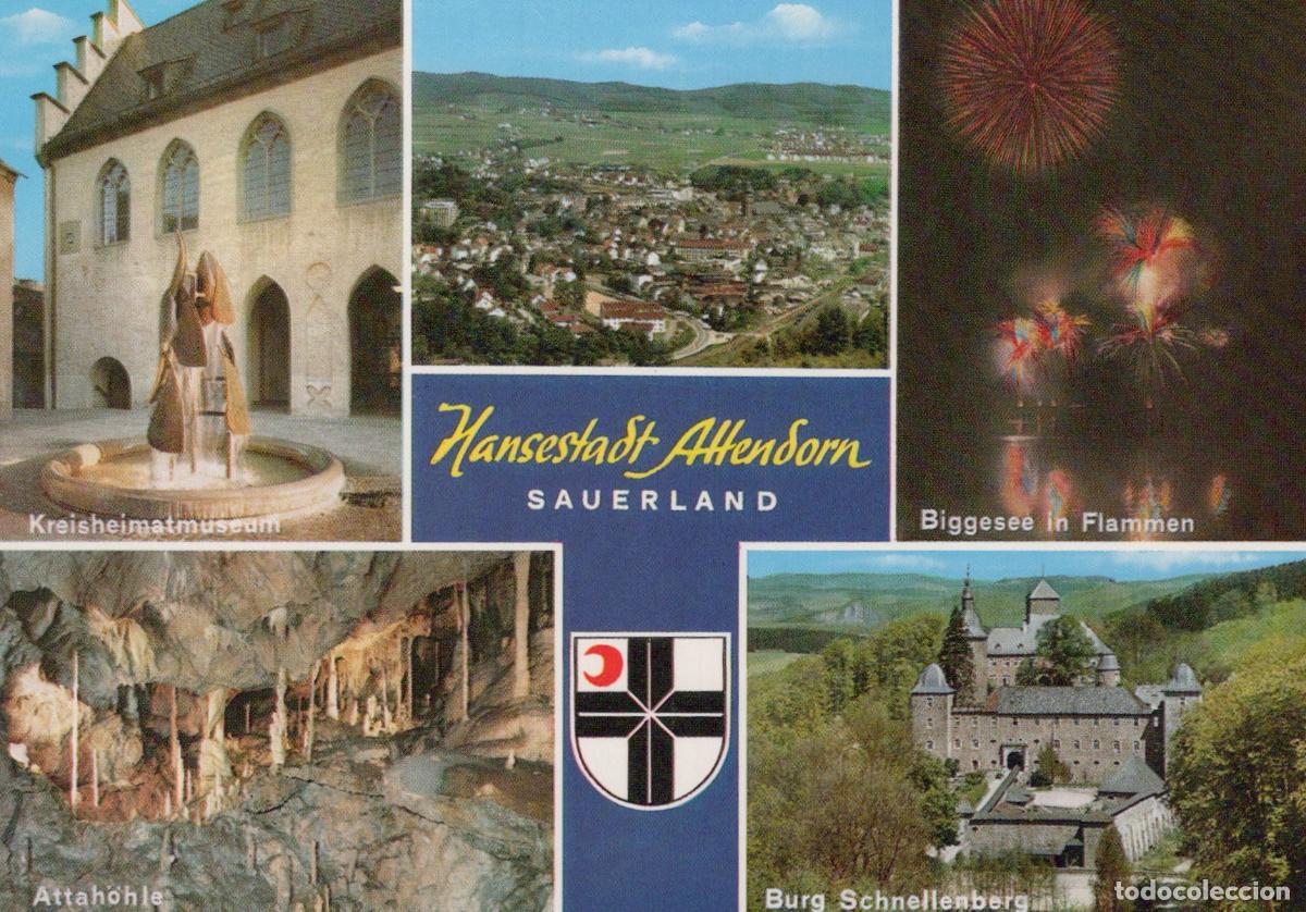 Cartoline: Germany Attendorn Multi View Kreisheimatmuseum Attah&ouml;hle Burg Unposted *YAW225