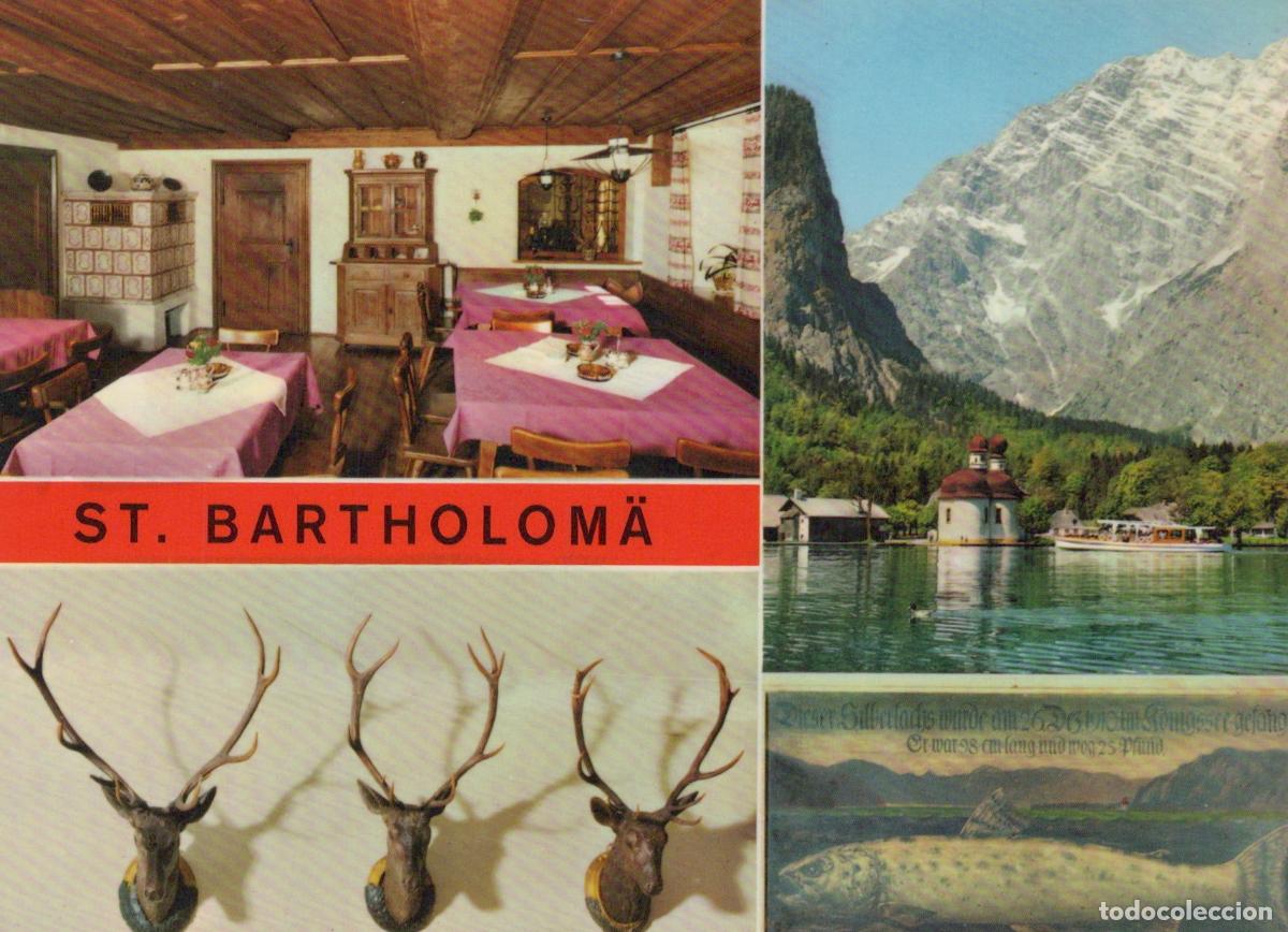 Postales: Germany St Bartholom&auml; Restaurant Interior Lake Mountains Deer Unposted *YAW179