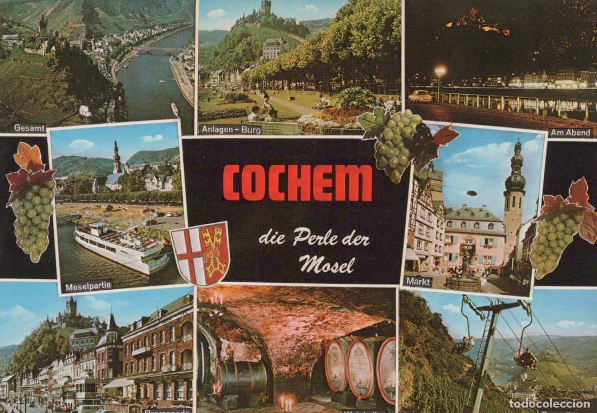 Postales: Germany Cochem Mosel River Valley Multi View Castle Vineyard Unposted *YAW226